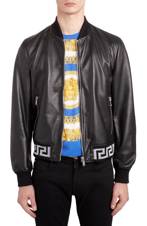 bomber versace|versace bomber jacket leather.